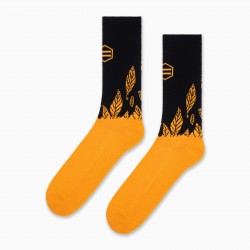 Calzino Dolly Noire Socks Woven Leaves Orange